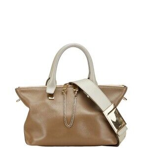 Chloe Bailey handbag shoulder bag Greige Brown Gray gray leather